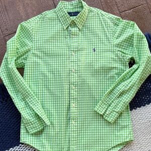 Ralph Lauren Green Checkered Gingham Men's Shirt
